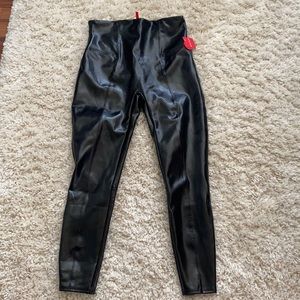 spanx pleather leggings size xl